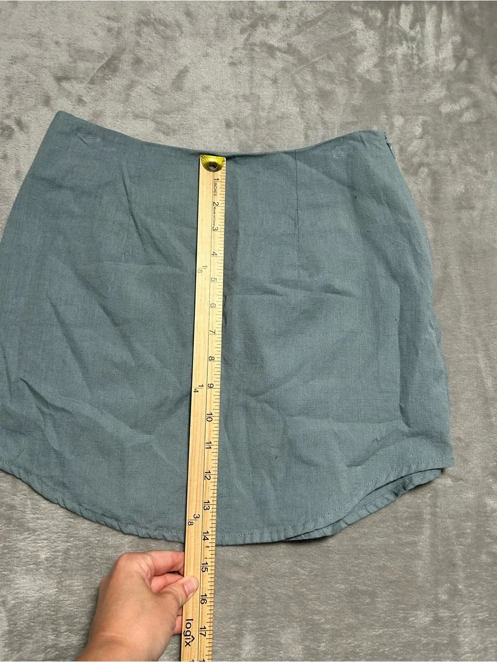 ASOS Design Flax Cotton Mini Skirt Women’s 4 Blue Natural